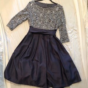 Jessica Howard Gray Lace Gown